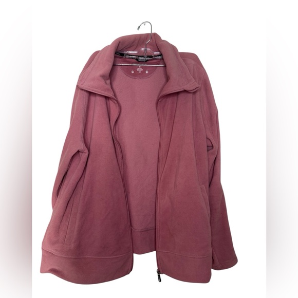 Women's Pink Active Tech Fleece Mock-neck Jacket - Picture 2 of 4